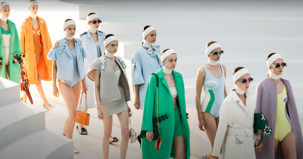 Parade of fashion models.